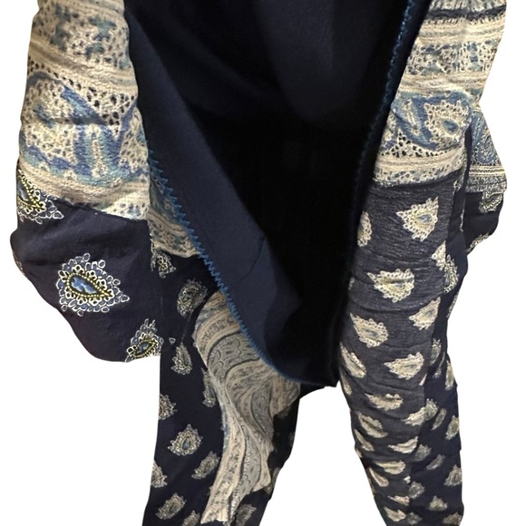 Anthropologie Maeve Eclipsed Midi Dress Stripe Paisley Mixed Print Blue Size 4 - Picture 5 of 12